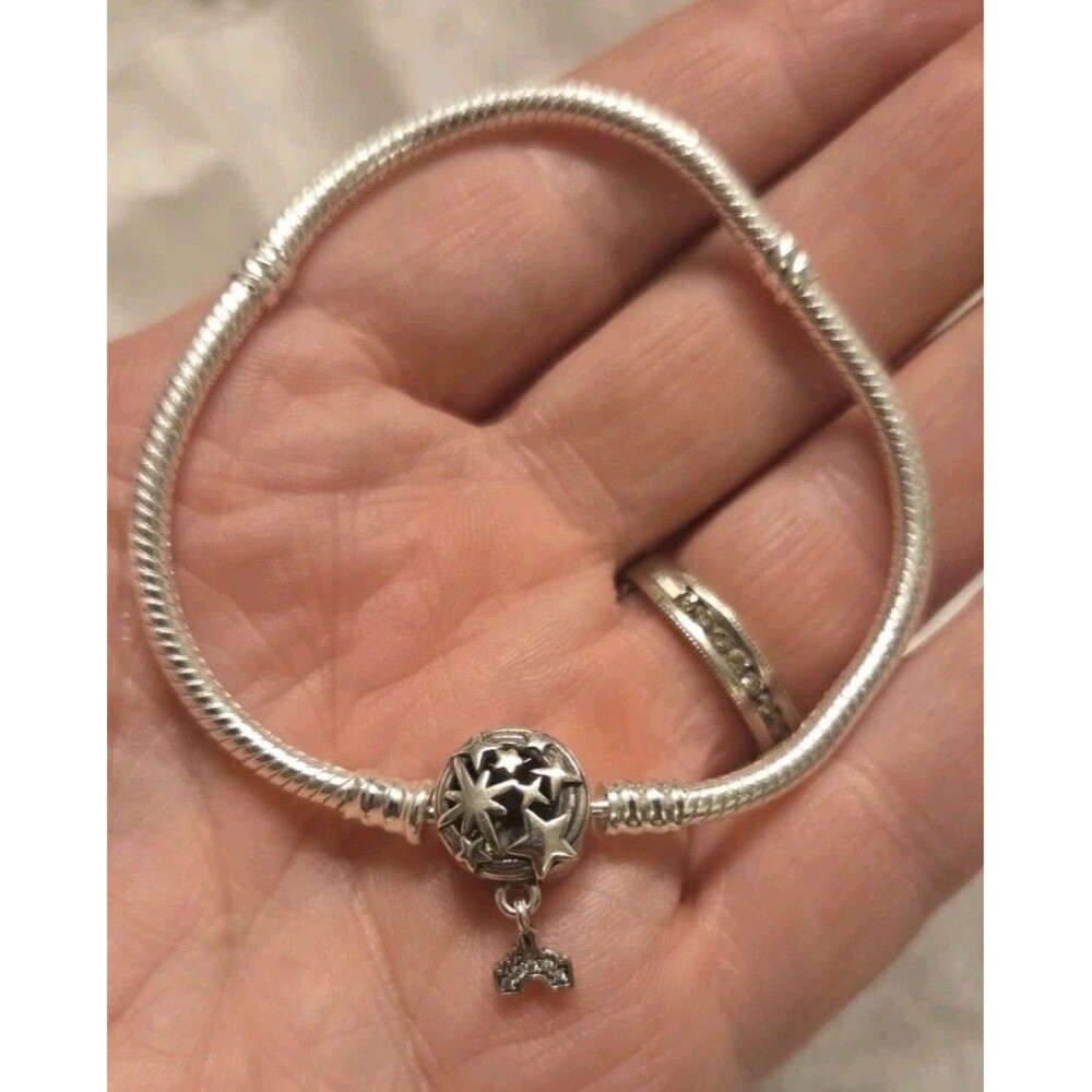 Heavy 925 Sterling Snake Chain Charm 18cm Bracelet Fits Name Brand Charms NEW